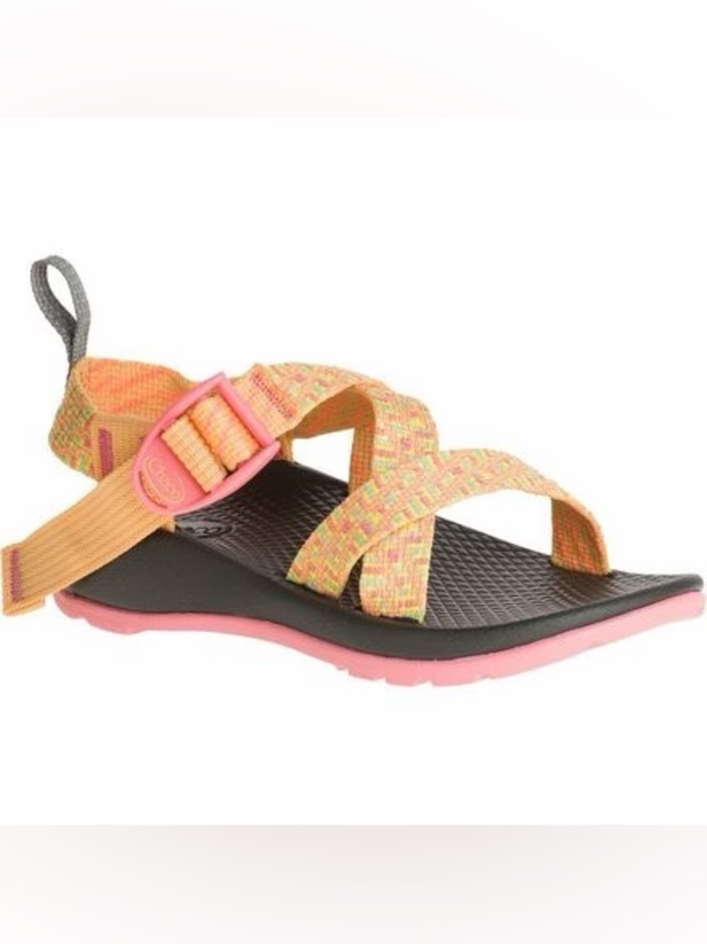 Chaco Kids Sport Sandal in Peach, Pink and Black Size 5